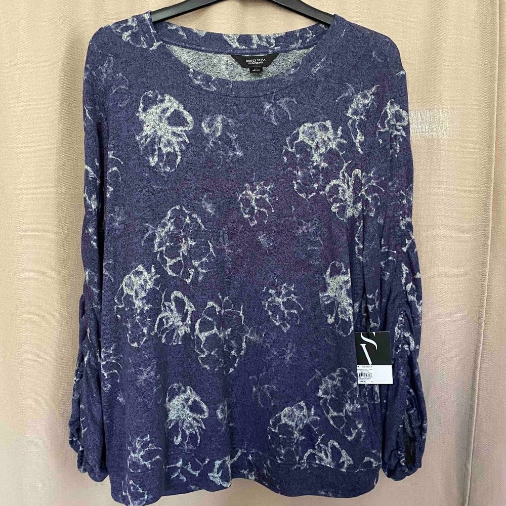 Womens Vera Wang NWT Blue Knit Top Size M